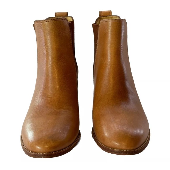 Madewell Womens 7.5 Pull On Chelsea Ankle Bootie Cognac Leather Distress Western - Picture 4 of 12